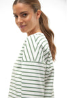 Vero Moda Abby Round Neck Stripe Sweatshirt, Hedge Green