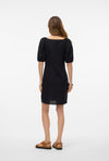 Vero Moda Mymilo Linen Blend Button Mini Dress, Black