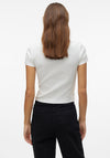 Vero Moda Chloe Cropped Ribbed T Shirt, White
