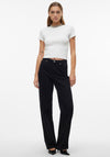Vero Moda Chloe Cropped Ribbed T Shirt, White