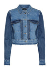Vero Moda Ezra Two Tone Denim Jacket, Medium Blue Denim