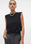 Vero Moda Emily Brodie Cap Sleeve Top, Black