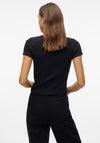Vero Moda Chloe Cropped Ribbed T Shirt, Black