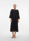 Vero Moda Luna Lace Midi Dress, Black