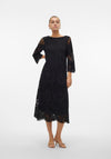 Vero Moda Luna Lace Midi Dress, Black