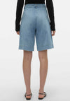 Vero Moda Aria Mr Long Belt Denim Shorts, Light Blue