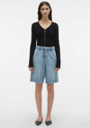 Vero Moda Aria Mr Long Belt Denim Shorts, Light Blue