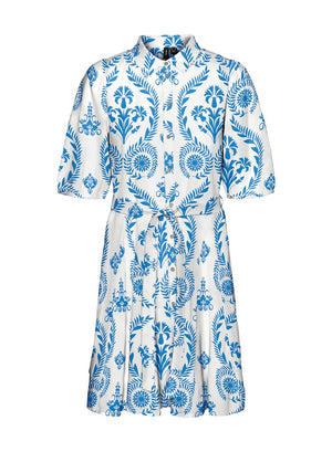 Vero Moda Dicthe Mini Shirt Dress, Snow White & Blue