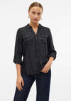 Vero Moda Bumpy Glitter Striped Shirt, Black