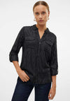 Vero Moda Bumpy Glitter Striped Shirt, Black