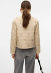 Vero Moda Evelyn Embroidered Quilted Jacket, Beige