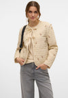 Vero Moda Evelyn Embroidered Quilted Jacket, Beige