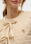 Vero Moda Evelyn Embroidered Quilted Jacket, Beige