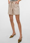 Vero Moda Edea Belted Denim Shorts, Beige