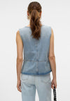 Vero Moda Siola Denim Buttoned Waistcoat, Blue