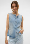 Vero Moda Siola Denim Buttoned Waistcoat, Blue