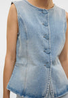 Vero Moda Siola Denim Buttoned Waistcoat, Blue