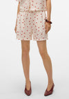 Vero Moda Odette Strawberry Print Shorts, Cream