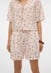 Vero Moda Odette Strawberry Print Shorts, Cream