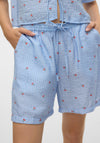 Vero Moda Odette Pinstripe Cherry Shorts, Blue