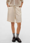 Vero Moda Nethe Linen Blend Long Shorts, Beige