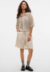 Vero Moda Nethe Linen Blend Long Shorts, Beige