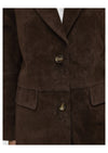 Vero Moda Pernille Long Sleeve Suede Jacket, Brown
