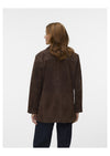 Vero Moda Pernille Long Sleeve Suede Jacket, Brown