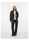 Vero Moda Pernille Long Sleeve Suede Jacket, Brown