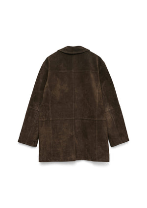 Vero Moda Pernille Long Sleeve Suede Jacket, Brown