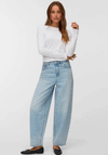 Vero Moda Billie High Rise Barrel Fit Jeans, Blue