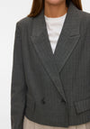 Vero Moda Haya Herringbone Short Blazer, Grey