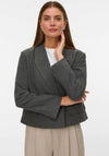 Vero Moda Haya Herringbone Short Blazer, Grey