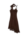 Vero Moda Sabrina Scarf Flounce Midi Dress, Brown