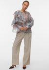 Vero Moda Sabrina Frill Sheer Floral Blouse, Multi