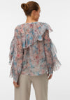 Vero Moda Sabrina Frill Sheer Floral Blouse, Multi