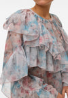 Vero Moda Sabrina Frill Sheer Floral Blouse, Multi