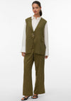 Vero Moda Kylan Pinstripe Long Waistcoat, Green