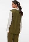 Vero Moda Kylan Pinstripe Long Waistcoat, Green