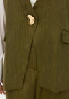 Vero Moda Kylan Pinstripe Long Waistcoat, Green