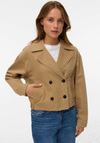 Vero Moda Lowa Short Denim Trench Coat, Beige