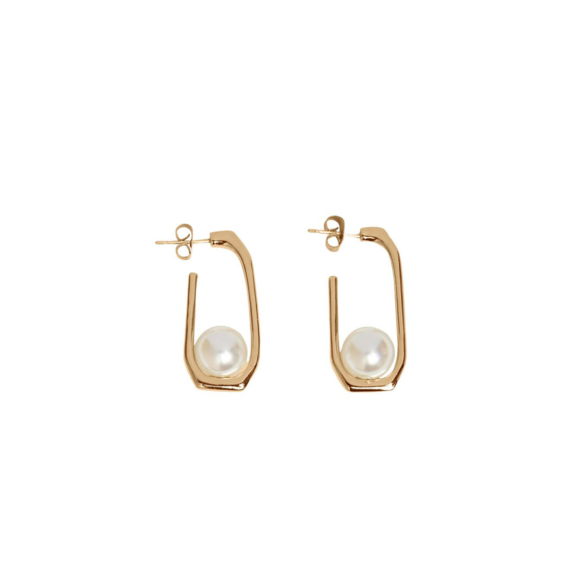Vero Moda Grace Pearl Hoop Earrings, Gold