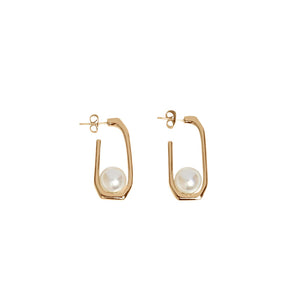 Vero Moda Grace Pearl Hoop Earrings, Gold