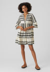 Vero Moda Dicthe Printed Tunic Smock Mini Dress, Snow White & Black