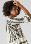 Vero Moda Dicthe Printed Tunic Smock Mini Dress, Snow White & Black