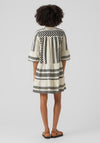 Vero Moda Dicthe Printed Tunic Smock Mini Dress, Snow White & Black