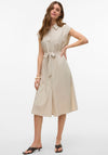 Vero Moda Mymilo Linen Blend Shirt Midi Dress, Silver Lining