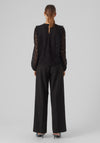 Vero Moda Joy Frill Lace Top, Black