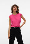 Vero Moda Emily Brodie Cap Sleeve Top, Raspberry Sorbet