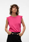 Vero Moda Emily Brodie Cap Sleeve Top, Raspberry Sorbet